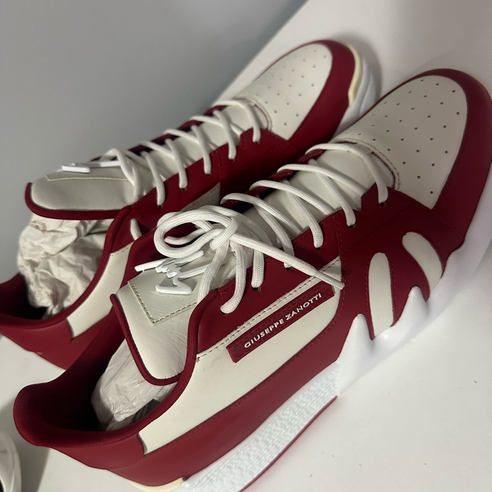 Giuseppe Zanotti Men's Red and White Sneakers